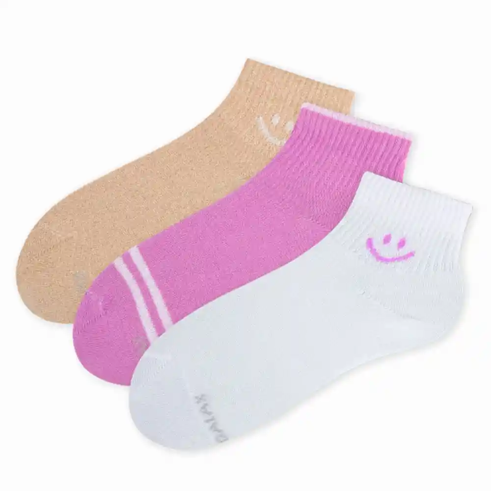 Medias Casuales Cortas Kids Femenino Shaya Kd X3 Galax Talla 6-8