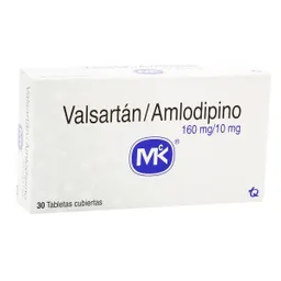 MK Valsartán 160 mg/Amlodipino 10 mg Antihipertensivo Tabletas Cubiertas