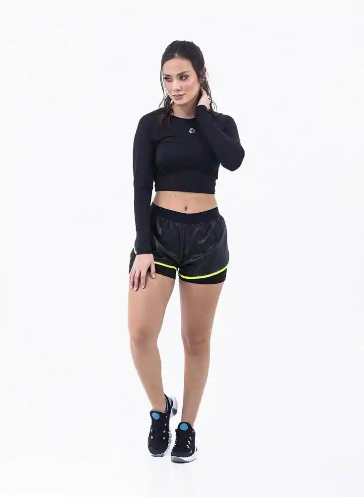 Croptop Manga Larga L-negro