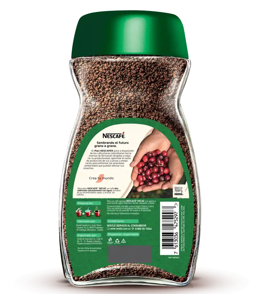 Café descafeinado NESCAFÉ DECAF instantáneo x 200g