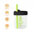 Vaso de Vidrio Con Tapa en Silicona Negro 350 mL Miniso
