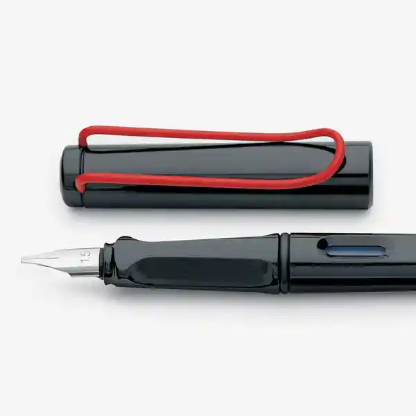 Lamy Estilógrafo Joy Negro Clip Rojo