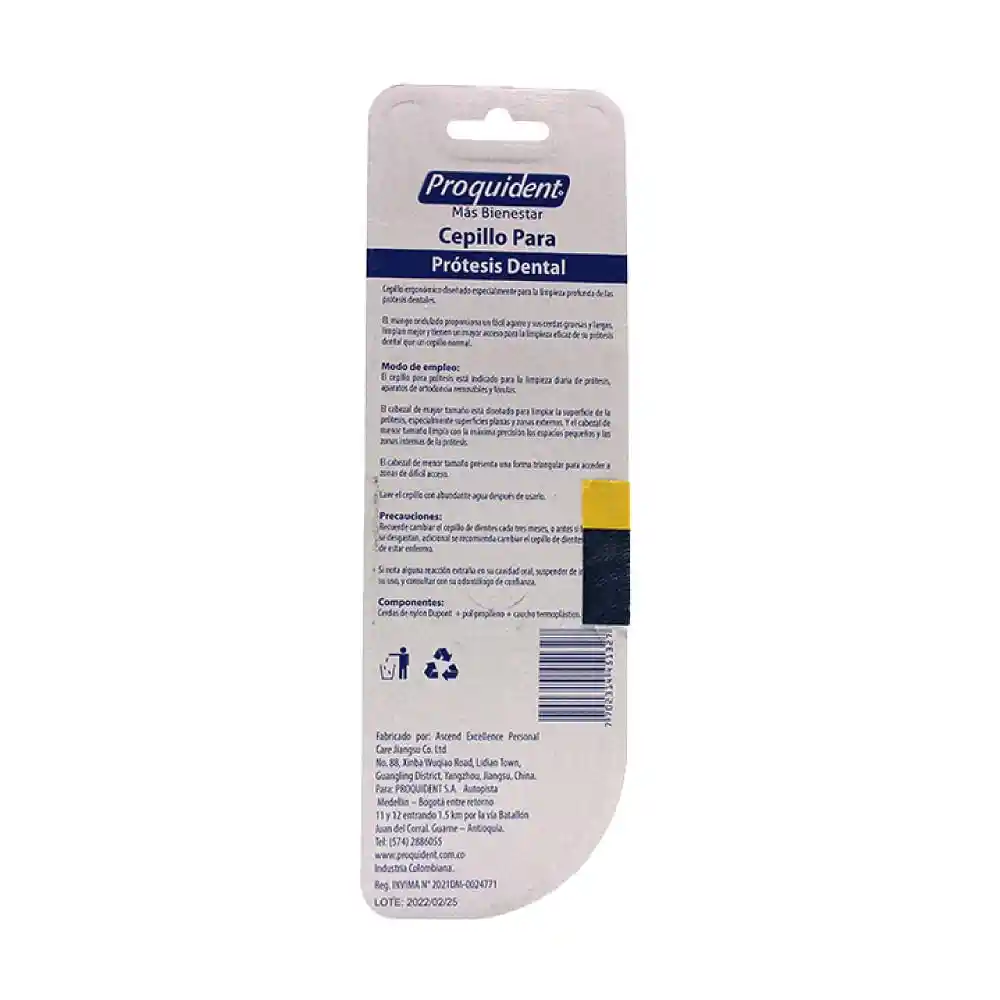 Cepillo Proquident Protesis Dental 2 Cabezales
