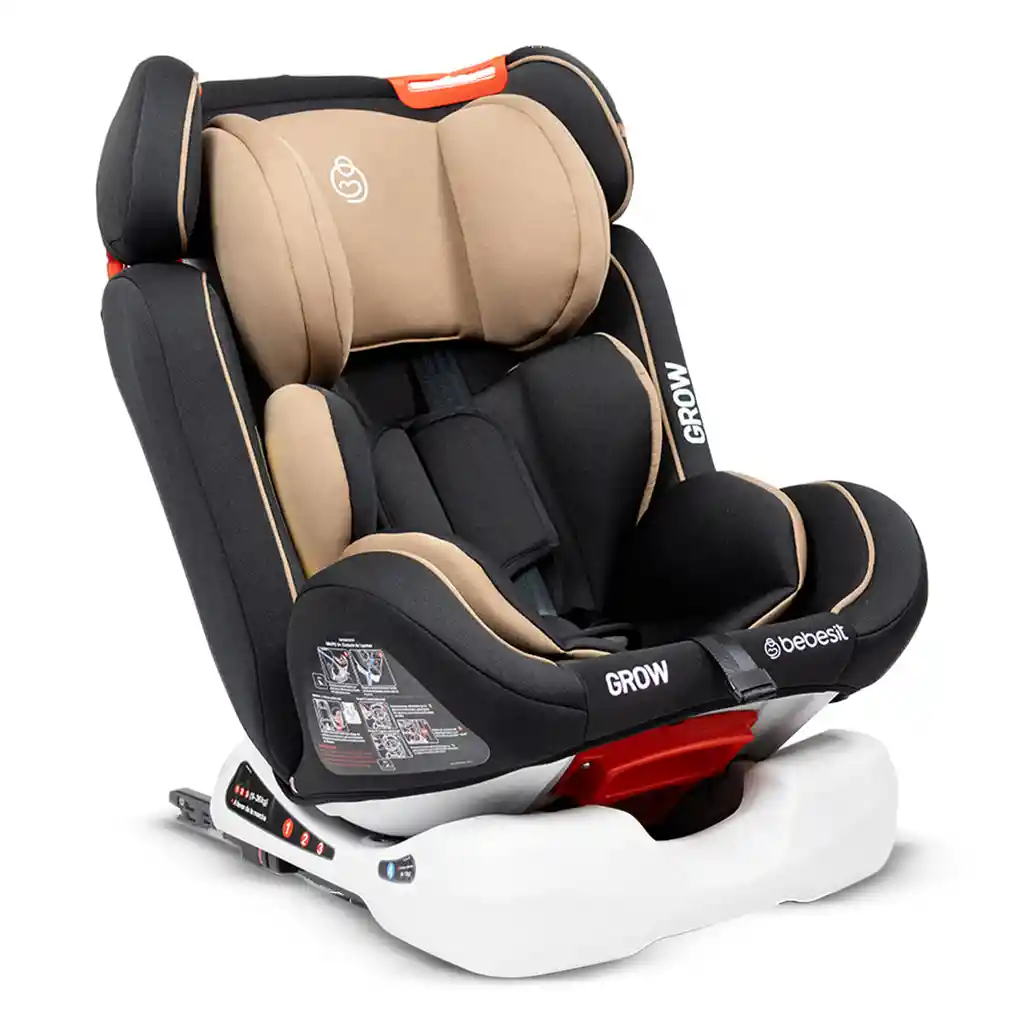 Silla Para Carro Bebé Grow Multigrupo Isofix Beige