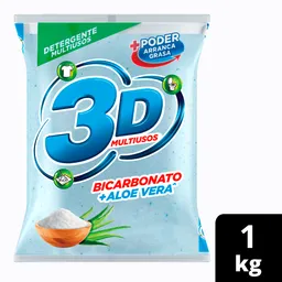 3D Detergente en Polvo Multiusos de Bicarbonato + Aloe