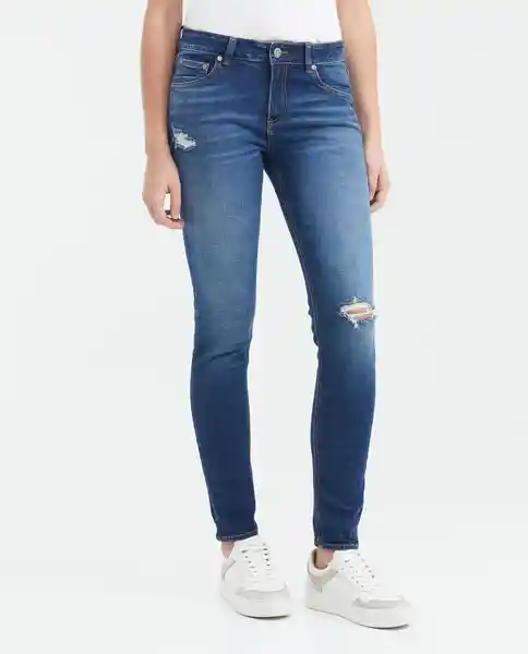 Jean Low Rise Mujer Medio Azul Frances Medio 10 Chevignon