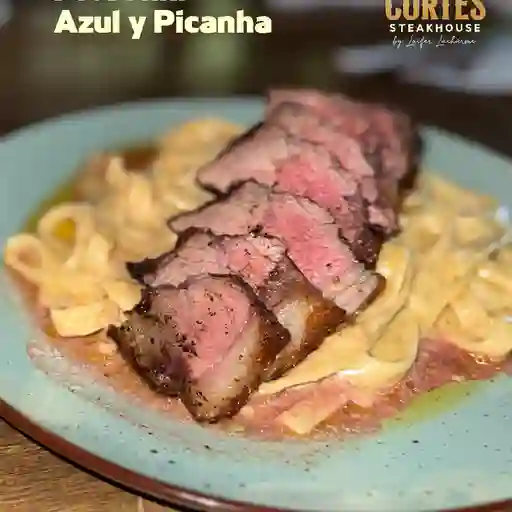 Fettuccini azul y picanha