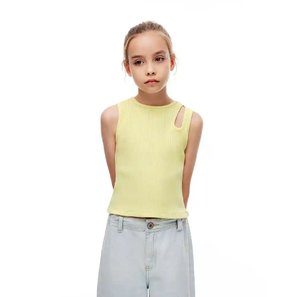 Camiseta Manga Sisa Tejido de Punto Kids Femenino Lopuz Kd Gef