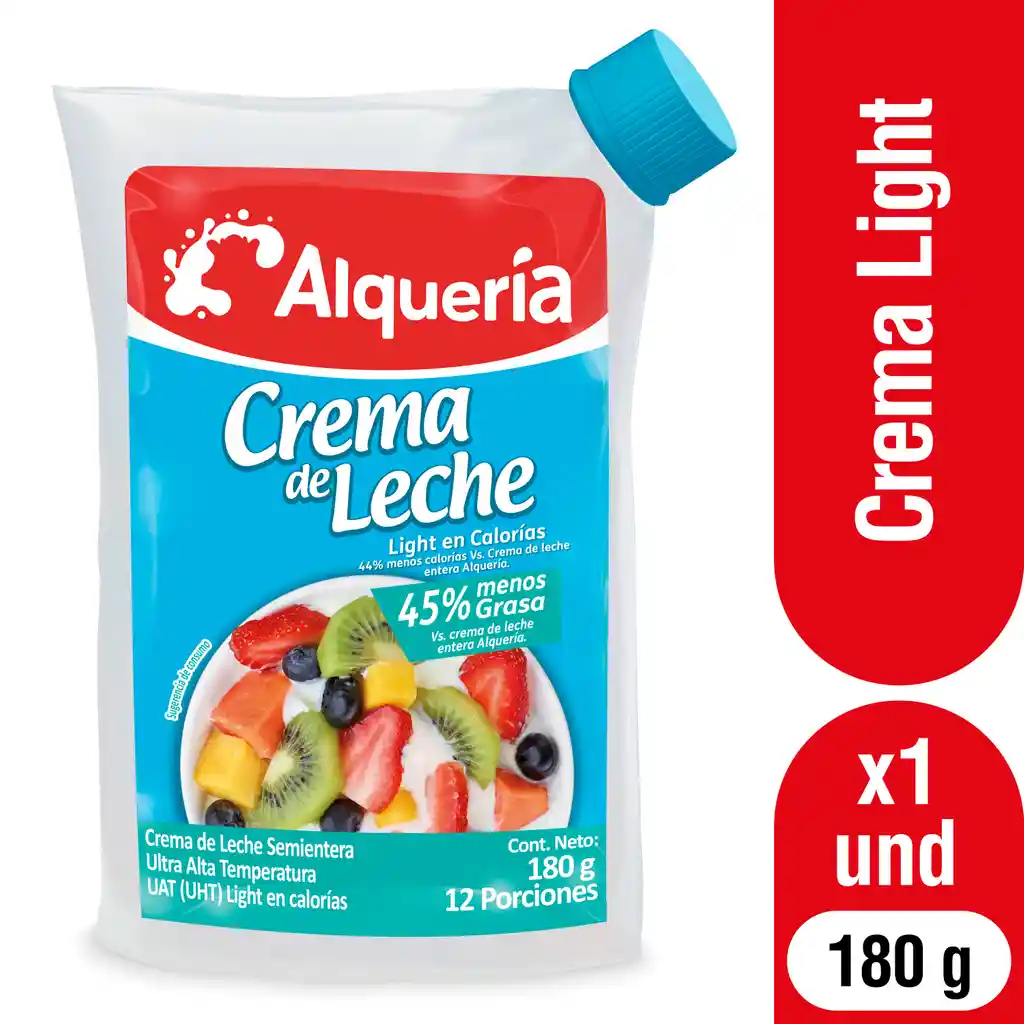 Alquería Crema de Leche Semi Entera Ligth