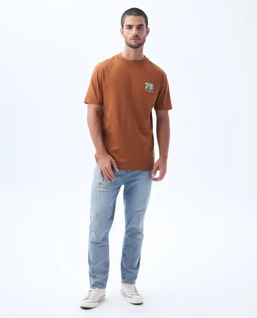 Camiseta Hombre Café Talla M 842F004 Americanino