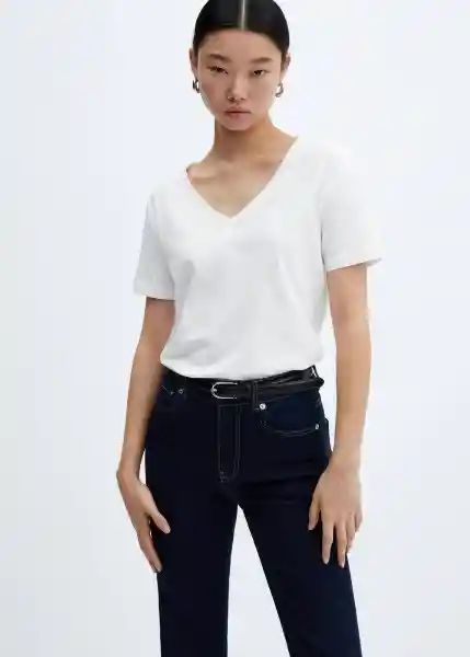 Camiseta Chalapi Blanco Talla XL Mujer Mango