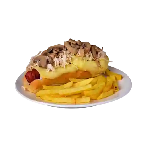 Perro Caliente Pollo y Champiñones
