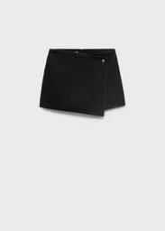 Short Skort Tejano Negro Talla XS Mujer Mango