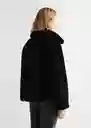 Abrigo Pelito Negro Talla 19 Teen Niñas Mango