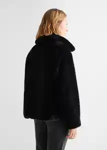 Abrigo Pelito Negro Talla 19 Teen Niñas Mango