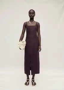 Vestido Bahía Marrón Talla S Mujer Mango