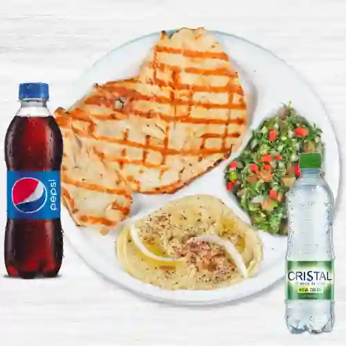 Combo #4 + Agua Cristal con Gas 600 ml