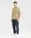 Camiseta Polo Neck Stripes - C57 Verde Boa Oscuro L Chevignon