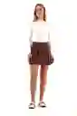 Falda Corta Demi Café Talla XS Mercedes Campuzano
