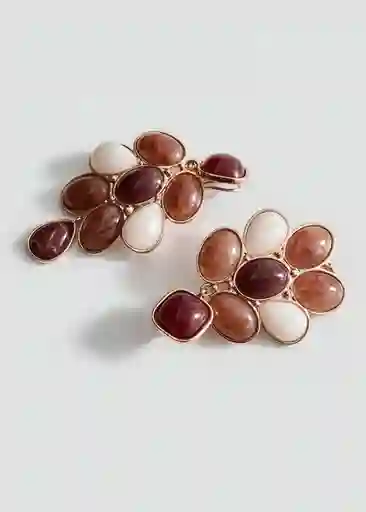 Pendiente Luna Marron Talla 99 Mujer Mango