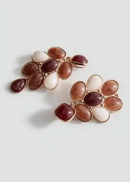 Pendiente Luna Marron Talla 99 Mujer Mango