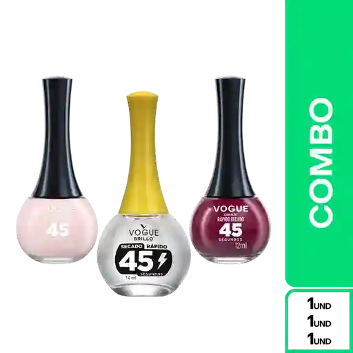 Combo Vogue Rápido Secado Tono Enamorada + Beso Picante + Brillo