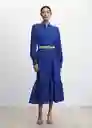 Vestido Merides Azul Talla M Mujer Mango