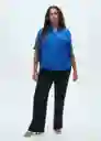 Camisa Moss Azul Talla L Mujer Mango