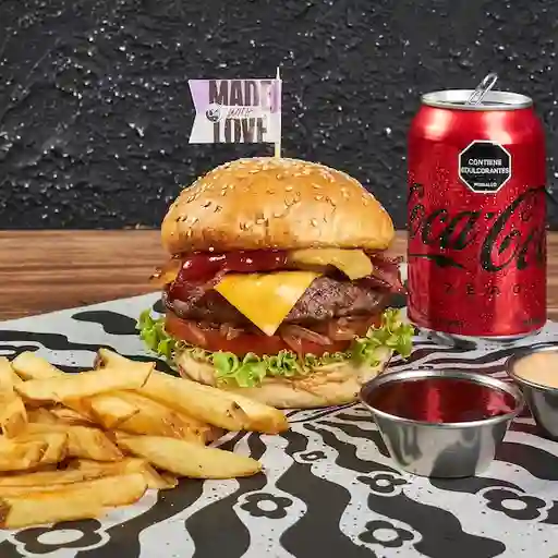 Combo Cheese And Bacon Y Coke Zero