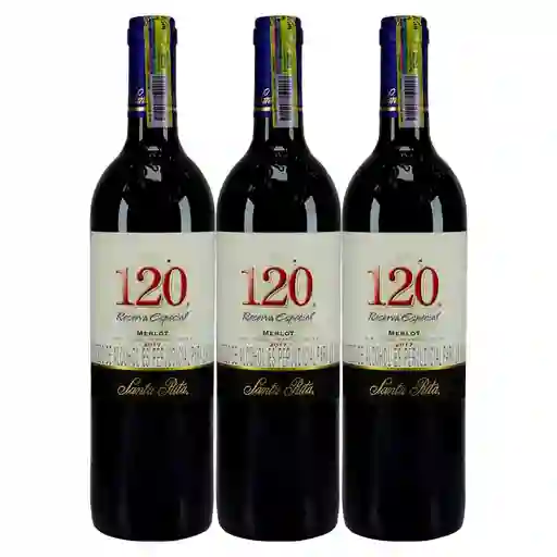 Vino Santa Rita 120 Reserva Especial Merlot X750 Ml 2X3