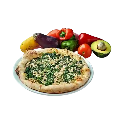 Pizza con Chipirones y Espinaca