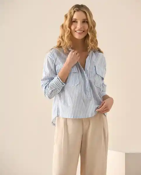 Camisa Azul Apacible Medio Talla XS 613G052 Esprit