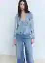 Blusa Ronaldi Celeste Talla M Mujer Mango