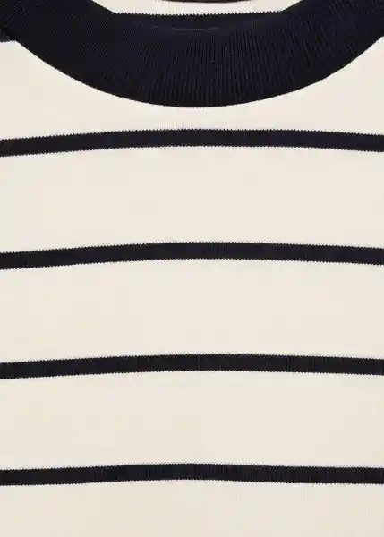 Camiseta Rayito Crudo Talla S Mujer Mango