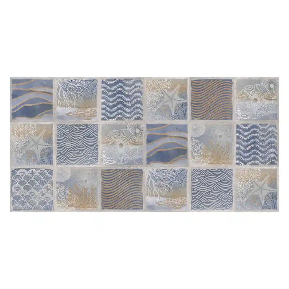 Corbeta Decorado Coral Azul 30 X 60 Cm