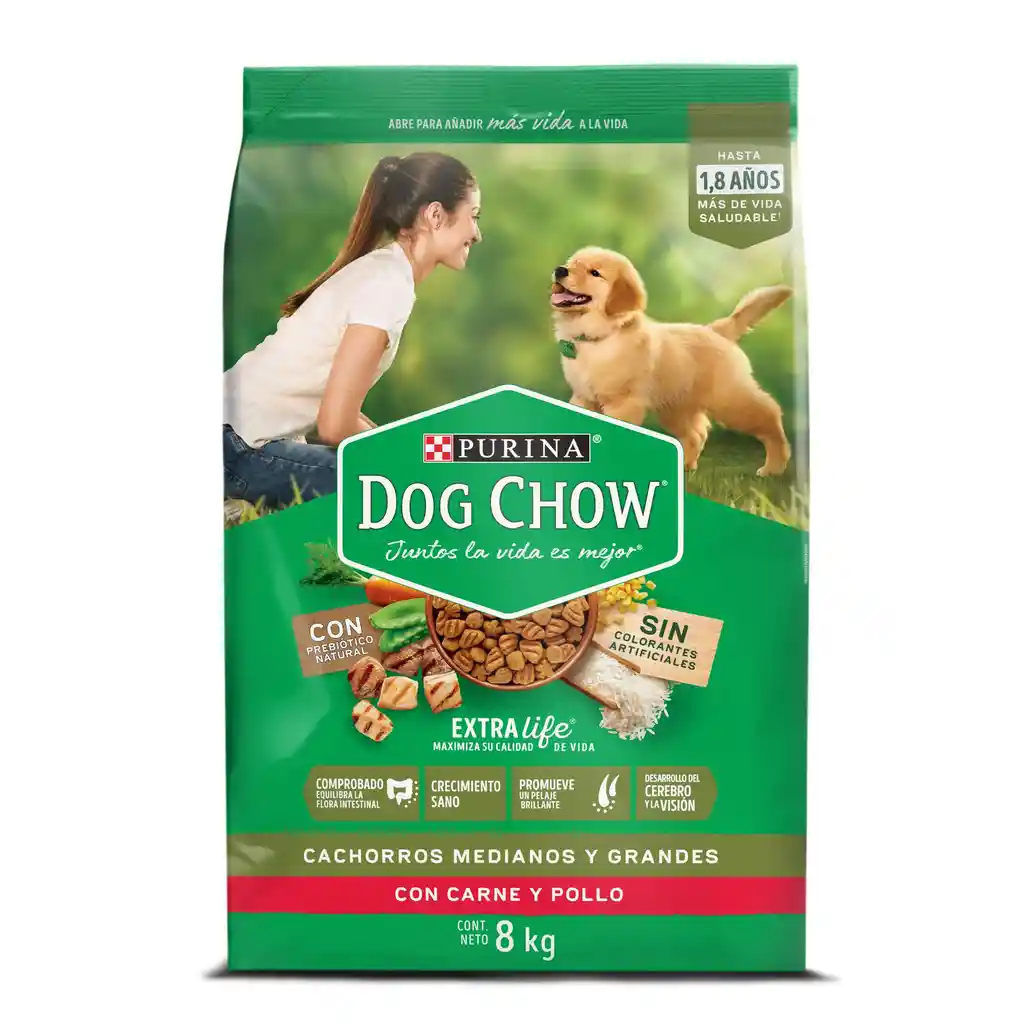 Comida para perro Dog Chow Cachorro medianos y grandes x 8 kg