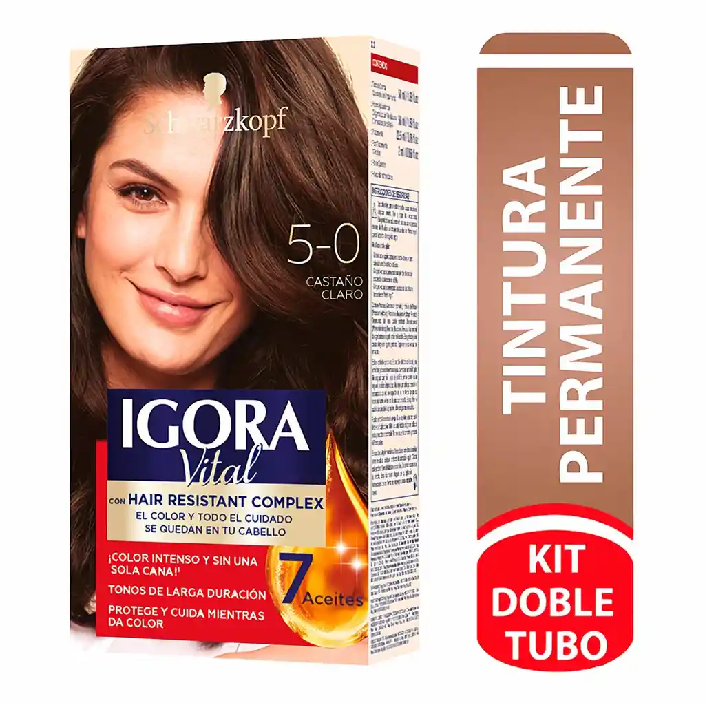 Igora Vital Tinte Permanente para Cabello Tono 5-0 Castaño Claro