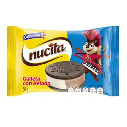Nucita Galleta con Helado Sabor a Chocolate y Crema
