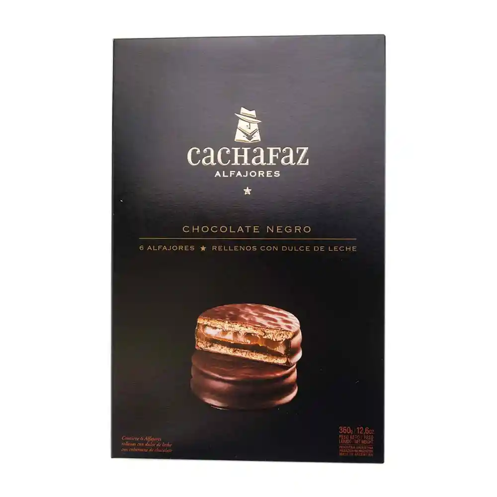 Cachafaz Alfajores Cubiertos de Chocolate Negro