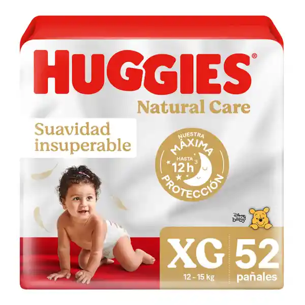 Pañal Huggies Natural Care XG 52 Und