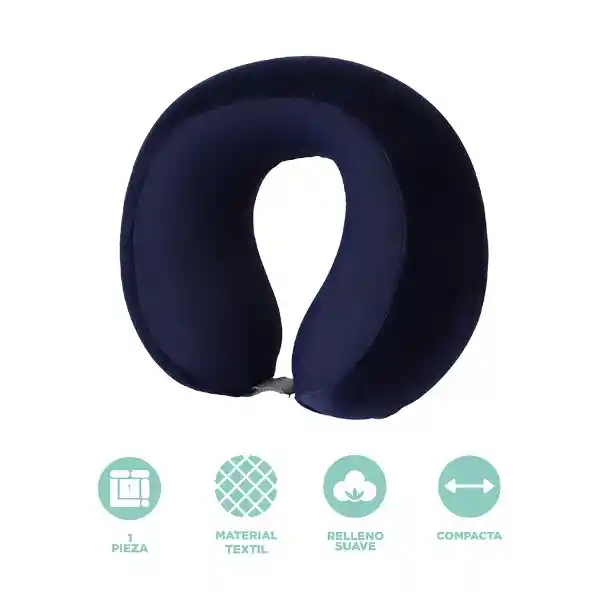 Almohada Viaje Espuma Viscoelástica Azul Marino Serie Miniso