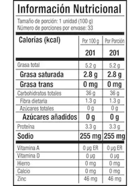 Arepa Don Maíz Antioqueña con Sal 33Unidades. 3300 G.