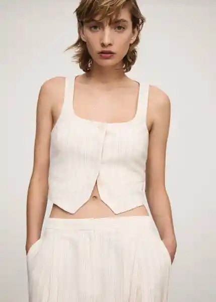 Chaleco Geranio Crudo Talla M Mujer Mango