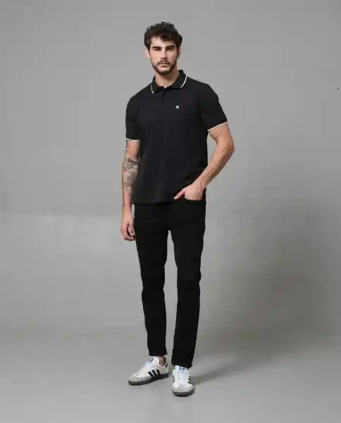 Camiseta Polo Hombre Negro S 190G101_NEG194007 Rifle