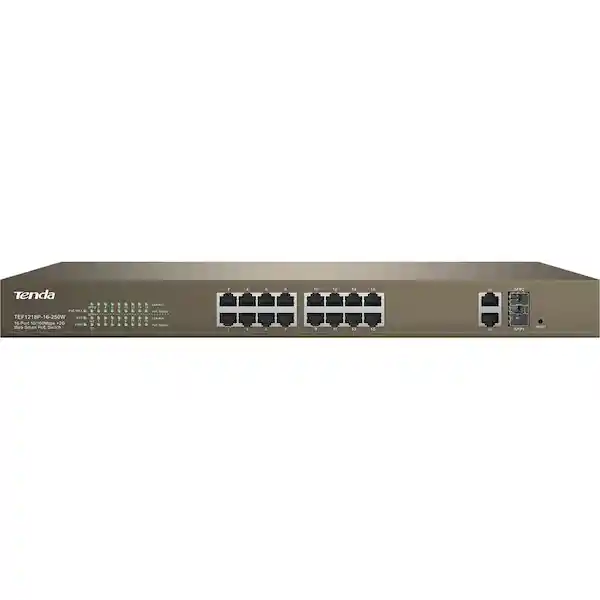 Tenda Switch Desktop Con 16 Port Poe 16 250W Tef1218P