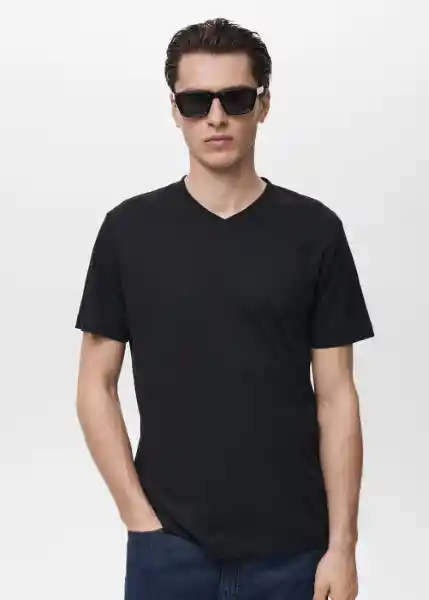 Camiseta Chelsea Negro Talla S Hombre Mango