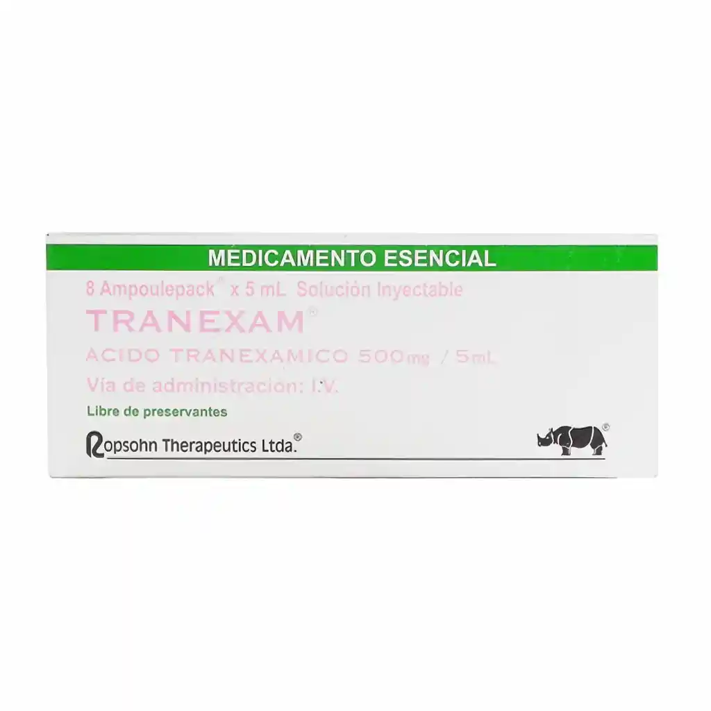 Tranexam 500 mg Antifibrinolítico en Ampollas