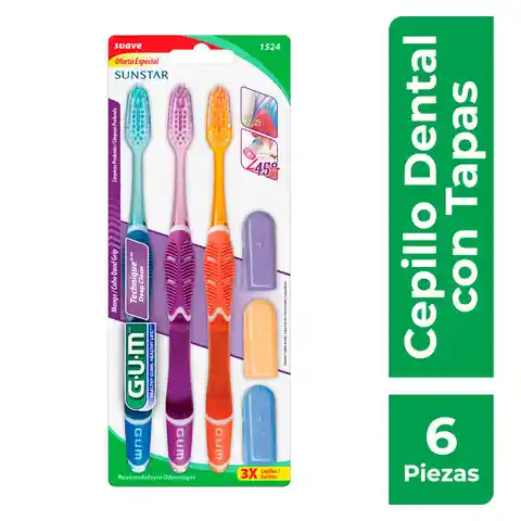 Gum Cepillo Dental Deep Clean con Tapas