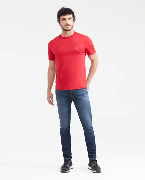 Camiseta Cuello Masculino Rojo Chili Oscuro Talla M Chevignon