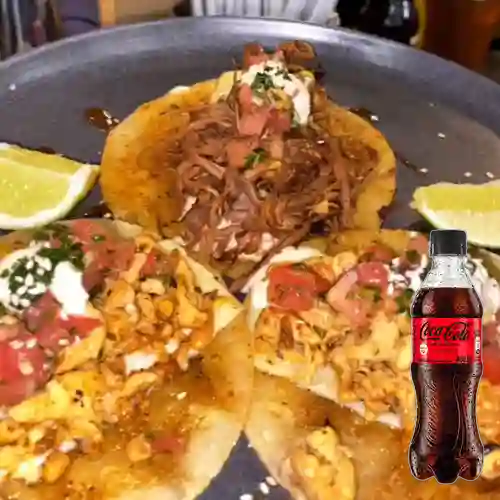 Combo Tacos Al Estilo Méxicano +Cocacola S/az 400ml